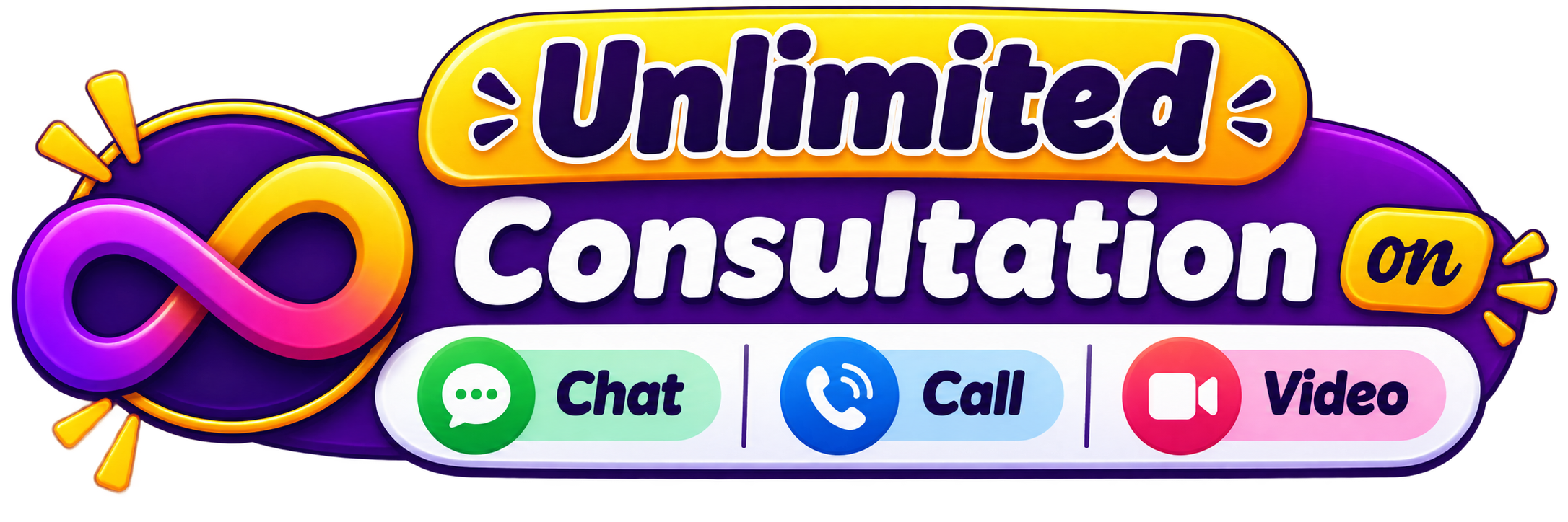 Unlimited consultation on chat, call and video